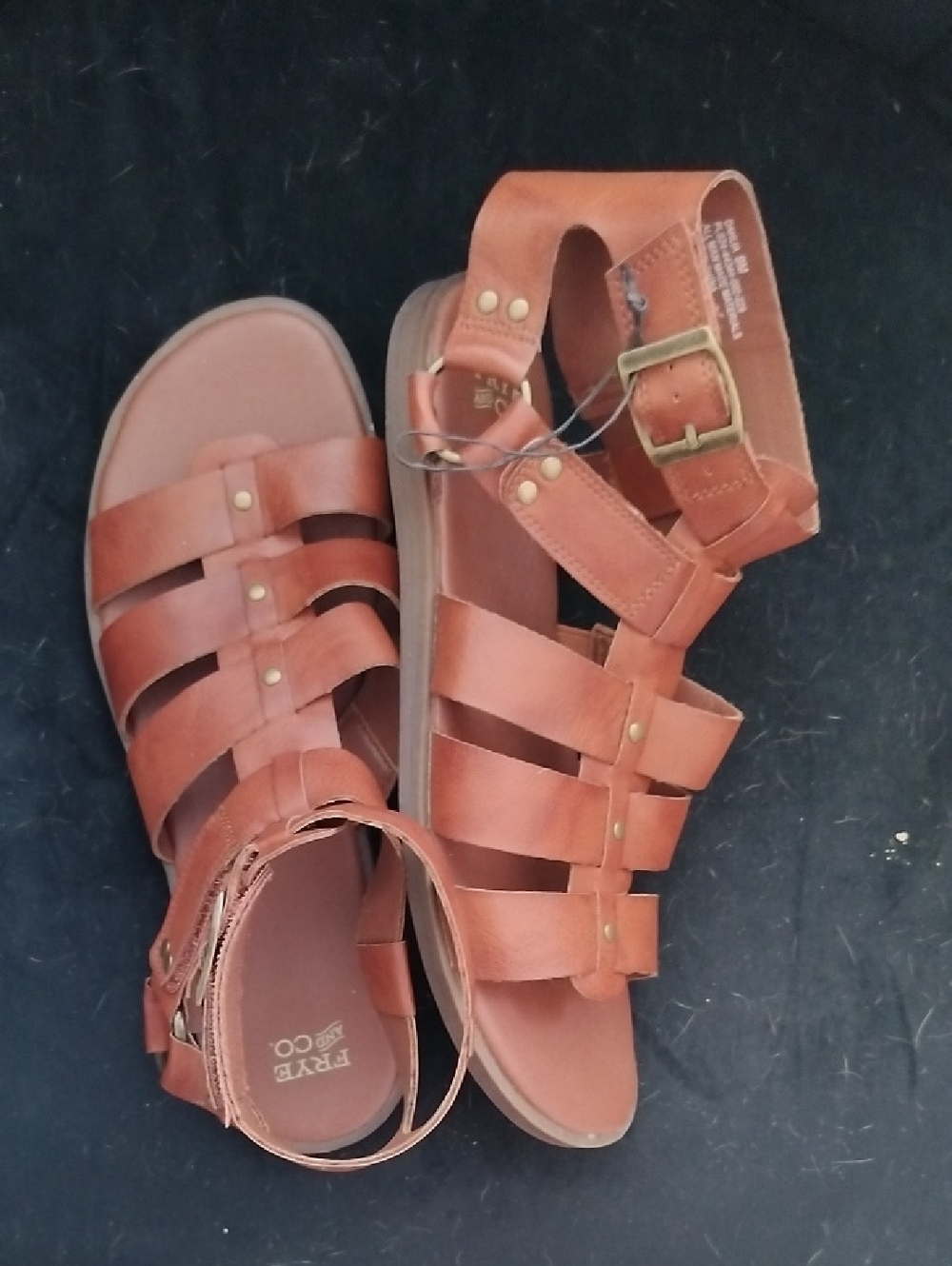 Frye and CO Dalia Brown Leather Multi-Strap Gladiator Sandals